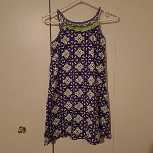 Hanna Andersson girls size 10 dress floral purple & green